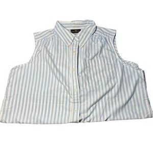 Hunters Run Sleeveless Striped Button Down Shirt 18W Normcore Casual Basic